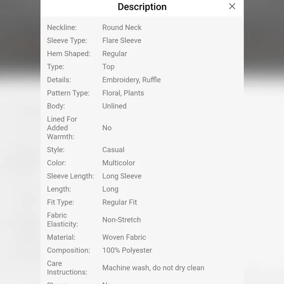 SHEIN Black Top with Multicolor Floral Sleeves - Picture 7 of 8